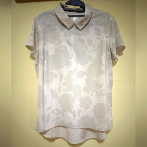 SPANX Cream Floral Blouse
